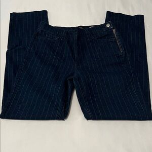 NYDJ Flat Front Pinstriped Straight Leg Jeans